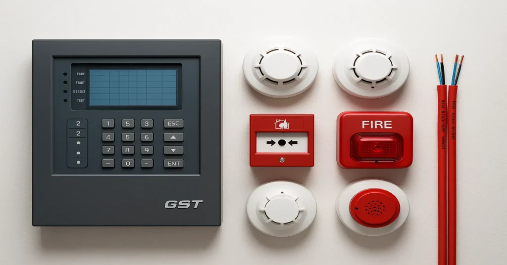 Buy Complete GST Addressable Fire Alarm System Package_ Panel + Devices + Cables
